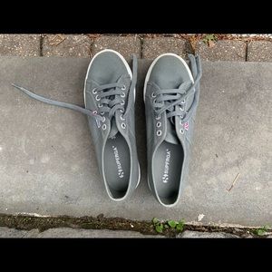 Grey Sage Superga platform sneakers